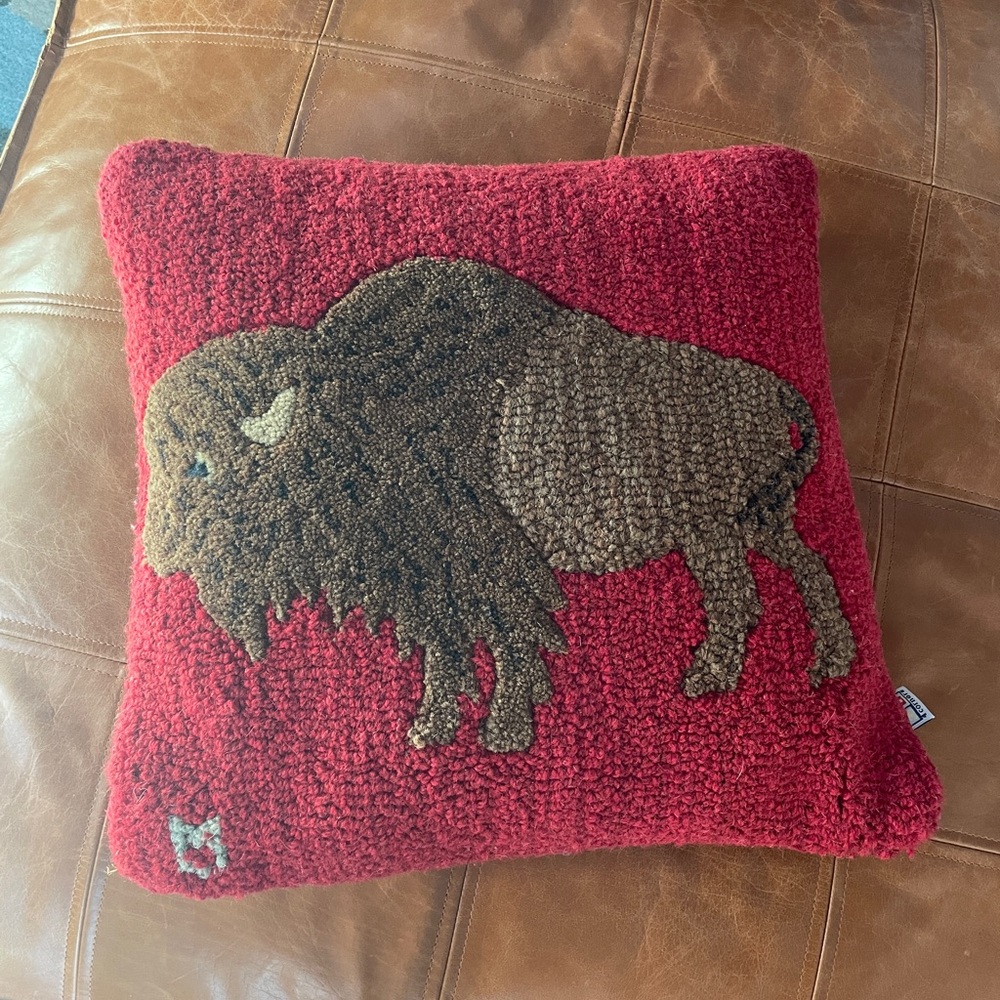 Embroidery Bison pillow